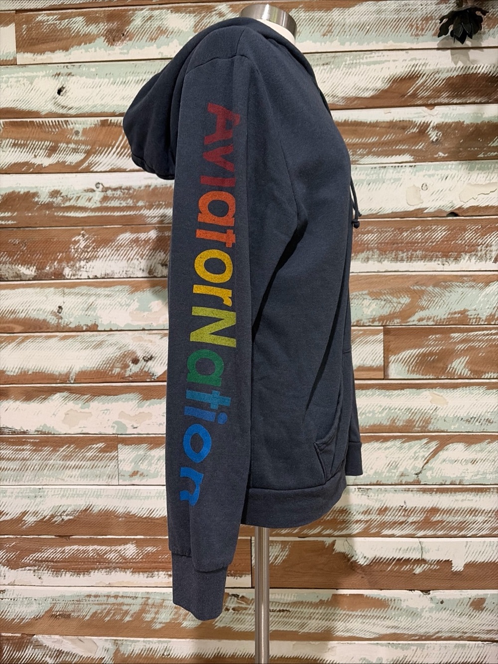 AVIATOR NATION Zip Up Hoodie Sweatshirt XL Unisex Beach Surf Blue - Picture 5 of 9